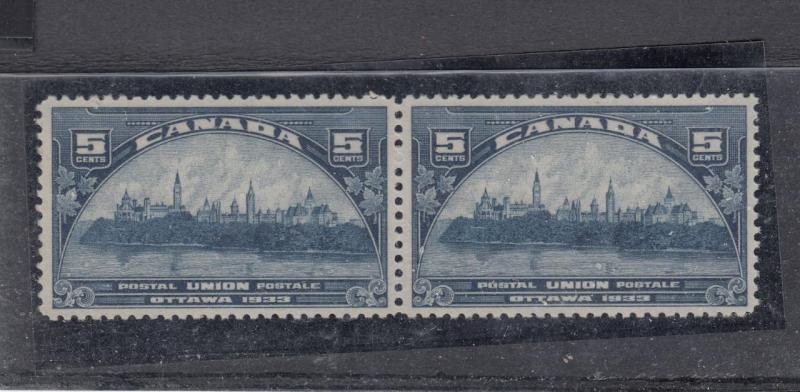 CANADA  # 202 VF-MNH  5cts PARLIAMENT BUILDINGS/PAIR/DARK BLUE CAT VALUE $64