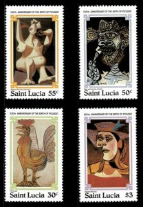 St. Lucia 1981 - Picasso, 100th Birthday, Art - Set of 4v - Scott 550-53 - MNH