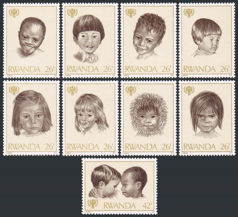 Rwanda 923a-923h,924,925,MNH.Michel 992-1000,Bl.86. IYC-1979. Children.