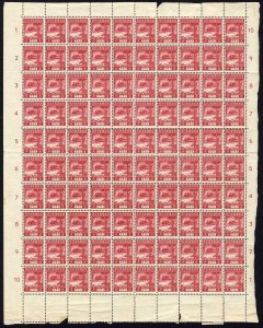 Malaysia Japan Occ SGJ300 4c Carmine-rose Sheet of 100 Scarce