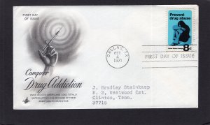 1438 Prevent Drug Abuse, FDC Art Craft cachet addressed