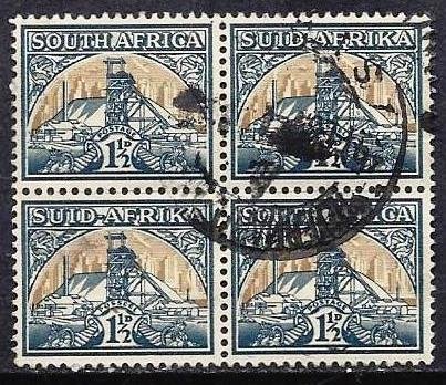 SOUTH AFRICA #52 - USED BLOCK OF 4 - 1941 - SOAF058DTS16