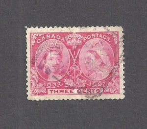 Canada # 53 VF USED 3c JUBILEE WITH NO TIME MARK FOR THURSDAY JUL 8 1897 BS28524