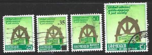Sri Lanka 528, 559, 572, 611 Used SC:$1.15