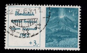 Indonesia Scott  B155 Used 1963 Volcano semi-postal  stamp