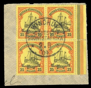 German Colonies, German South West Africa #17 Cat$21+, 1901 25pf orange and b...