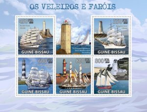 GUINEA BISSAU - 2009 - L'houses, Sailing Ships - Perf 5v Sheet-Mint Neve...