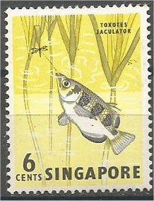 SINGAPORE, 1962, MNH 6c, Archerfish, Scott 56