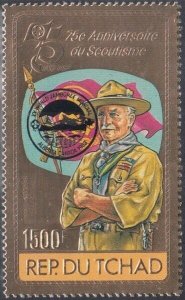 CHAD Sc# 472A MNH CHESS GOLD EMBOSSED SCOUTS for 15th WORLD SCOUT JAMBOREE