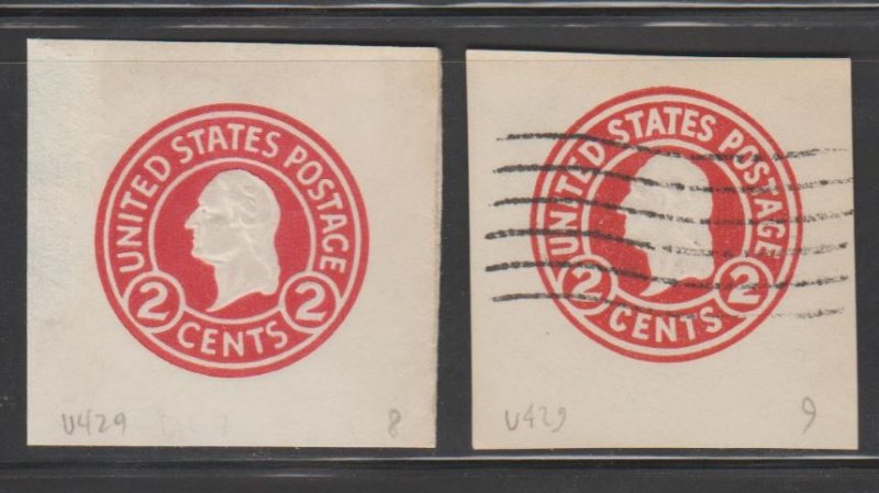 U.S. Scott #U429c-U429e Die 1/4/6/7/8/9 - Stamped Envelope - Used Set of 7 - IND