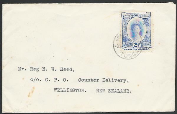 TONGA 1946 commercial cover Nuku'alofa to New Zealand......................83536