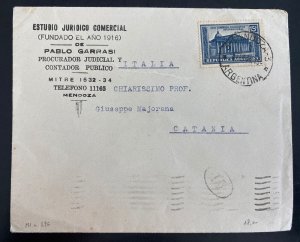 1935 Mendoza Argentina Public Accountant Cover To Catania Italy