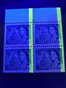 544p, One Bar Tagging Error on right side, MNHOG, Margin Block of 4, PVA, Canada