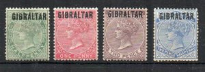 Gibraltar 1886 Bermuda opt values to 2 1/2d MH