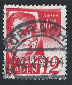 German Occupation States - Baden #5N18 12pf Jomann Peter Hebel - used