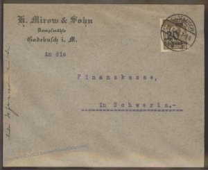 Germany 1923 Inflation Cover August 24 First Day Rate Gadebusch 110347