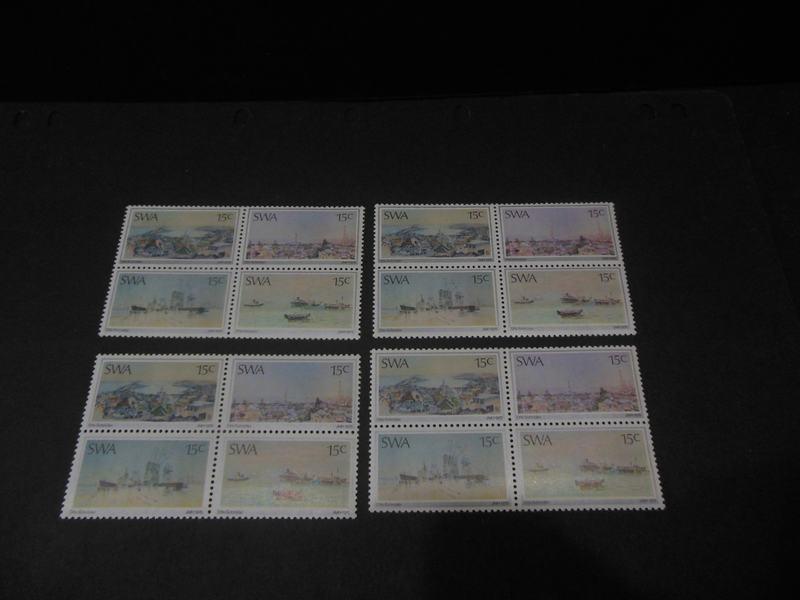 SOUTH WEST AFRICA : 1975. Scott #380-83, 383a Paintings. 10 sets + 10 S/S VF MNH