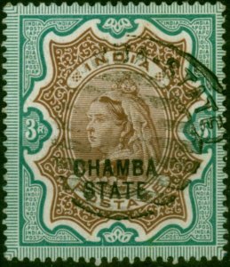 Chamba 1895 3R Brown & Green SG20 Fine Used Scarce