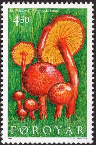 Faroe Islands 315 - Mint-NH - 4.50k Earthy Waxcap Mushroom (1997) (cv $1.10)
