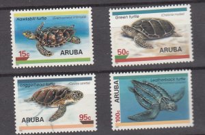 J43655 JL Stamps 1995 aruba set mnh set #126-9 turtles