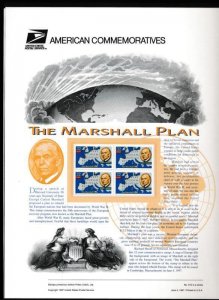 USPS 1997 COMMEMORATIVE PANEL 32c #3141 MARSHALL PLAN