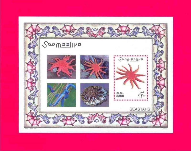 Somalia MNH S/S Starfish Seastars Marine Life 2001