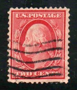 US Scott 332 Light Carmine 2c WASHINGTON USED VF/XF LH WMK #191 Machine Cxl 1908