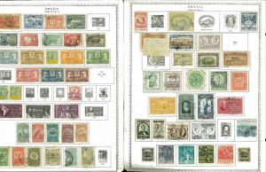 Brazil 1850-1986 M & U Hinged & in Mounts on Minkus Global Pages