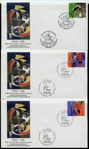 UN 1993 PEACE WFUNA CACHET BY HANS ERNI ON 12 FIRST DAY COVERS