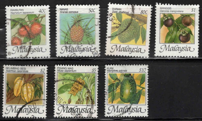 Malaysia Scott 329-335 Used Flruit stamps good start to a great set