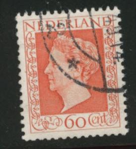 Netherlands Scott 300 used 60c Queen Wilhemina 1947-48 