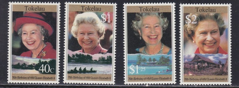 Tokelau # 223-226 & 227, Queen Elizabeth's 70th Birthday, NH, 1/2 Cat