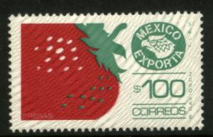 MEXICO Exporta 1134, $100P Strawberries Fluor Paper 8 MINT, NH. F-VF.