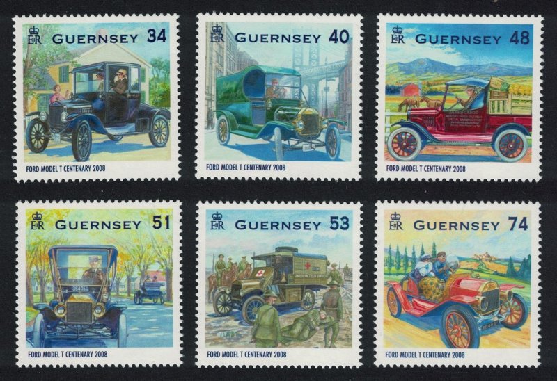 Guernsey Centenary of the Ford Model T 2008 MNH SG#1242-1247 CV£7.05