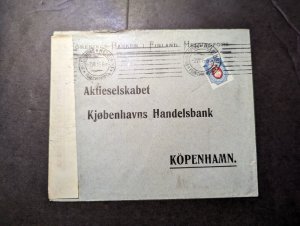 1915 Censored Finland Cover Helsinki to Copenhagen Denmark