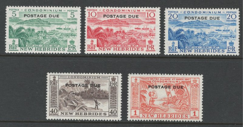British New Hebrides 1957 Postage Due Overprints Scott # J16 - J21 MH
