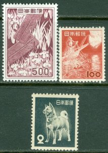 EDW1949SELL : JAPAN 1953-55 Scott #583-84, 609 Very Fine, Mint NH. Catalog $95.
