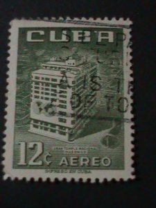 ​CUBA-1956-SC#C135  MASONIC TEMPLE-HAVANA-USED-VERY FINE-68 YEARS OLD STAMP