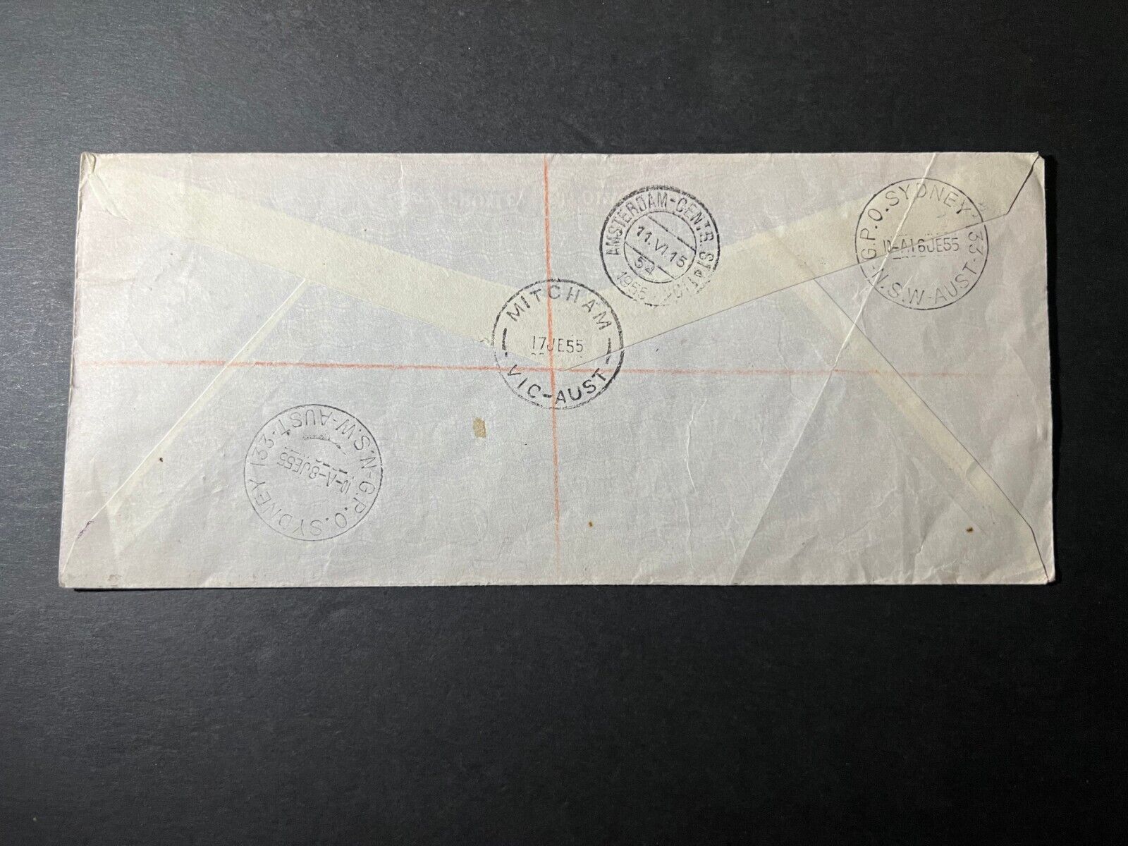 1955 Registered Australia Airmail FFC Cover Sydney to Mitcham Vic Polar