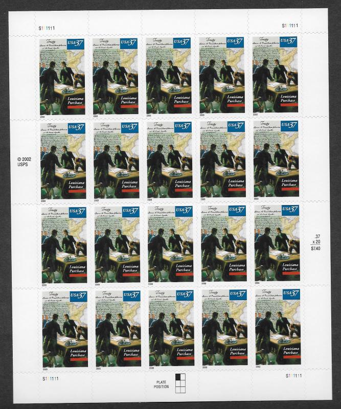 UNITED STATES SC# 3782 PANE/20 VF/MNH