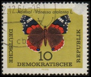 Germany DDR 683 - Used - 10pf Admiral Butterfly (Damaged) (1964)