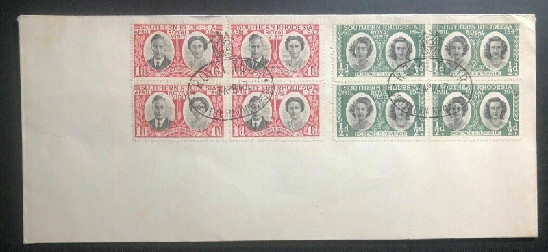 1947 Royal Tour Southern Rhodesia First Day Cover FDC Royal Visit Stamp Issue