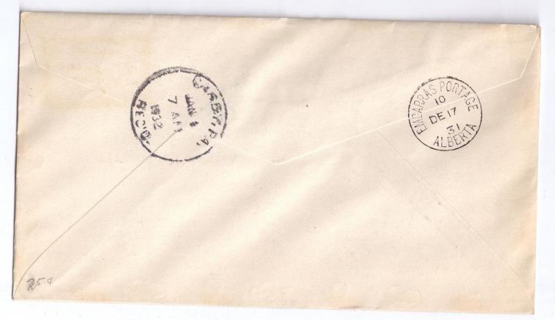 Canada FFC Fort McMurray to Embarras Portage 1931 Airmail e