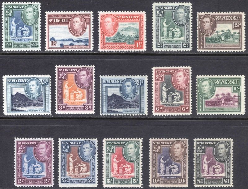 St Vincent 1938 1/2d-£1 Pictorial SG 149-159 Sc 141-151 VLMM/MVLH Cat£55($77)