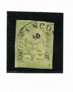 MEXICO YEAR 1864-66 SCOTT 24 MI 22III 4R GREEN HIDALGO VERACRUZ DISTRICT USED