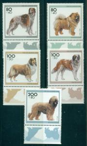 GERMANY SCOTT #'s B792-B796, DOGS, 5 VALUES, MINT, OG, NH, GREAT PRICE!