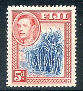 Fiji 5d Blue and Scarlet SG258 Mounted Mint