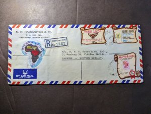 1969 Registered Sierra Leone Airmail Cover Freetown to Hamburg West Germany 3