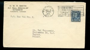 ?Nice 5 cent ARch issue to POLAND Slogan cancel w/ rec'r 1932 cover Canada