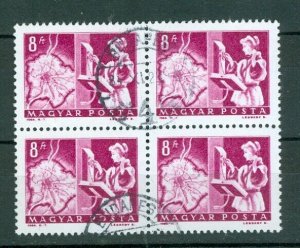 Hungary. 1964. 4-Block.  8 Ft. Cancel. Lady With Telephone, Map.